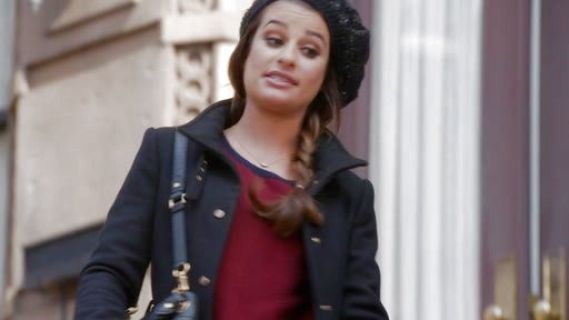 Rachel Berry's Shredded Shoulder Sweater on Glee