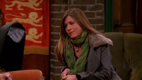 Rachel Green's Green Multicolor Striped Scarf - Friends