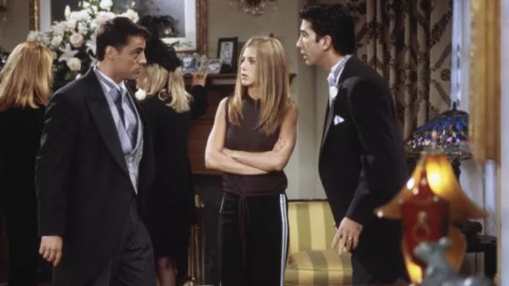Rachel Green's Striped Black Sweatpants - Friends