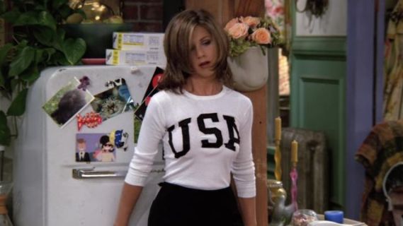 Rachel Green's White USA Print Top - Friends