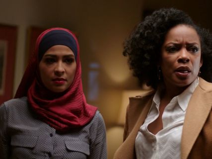 Raina Amin's Signature Printed Washed-Silk Shirt on Quantico