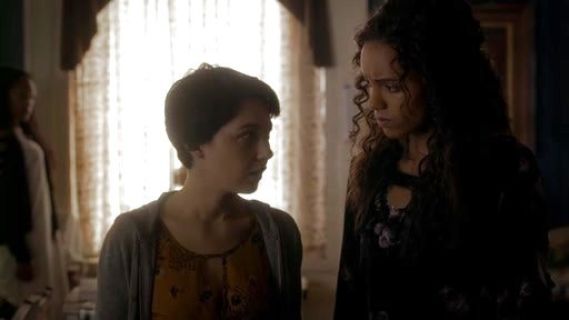 Rebekah Mikaelson's Printed Velvet Raglan Top on The Originals