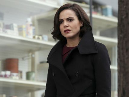 Regina Mills' Burgundy Ribbed Dress on Once Upon A Time