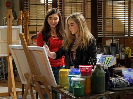 Riley Matthews' Red Lace Up Top on Girl Meets World