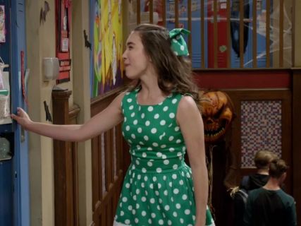 Riley Matthews's The Pennsylvania Polka Dress in Shamrock Dots on Girl Meets World