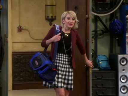 Riley Perrin's Skater Dress in Check on Baby Daddy
