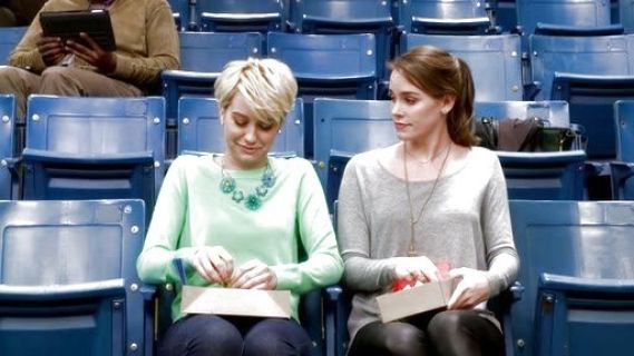 Robyn's Long-Sleeve Mix Scoop Sweater on Baby Daddy