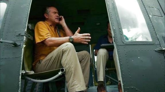 Sam Axe's Burnt Orange Camp Shirt on Burn Notice