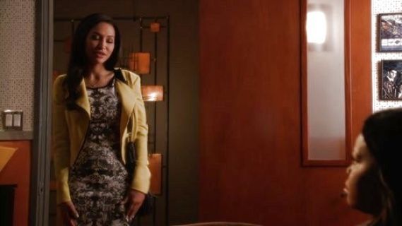 Santana Lopez's Floral Leaf Print Scuba Body-Con Dress on Glee
