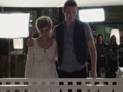 Scarlett O'connor's Gossamer floral-embroidered silk dress on Nashville