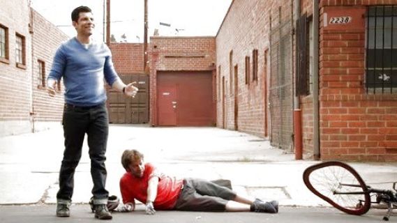 Schmidt 's merino wool v neck sweater on New Girl