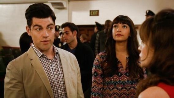 Schmidt 's 'Miles' Sharp Fit Plaid Dress Shirt on New Girl