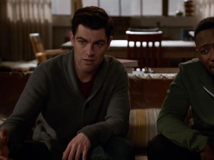 Schmidt 's Standard Issue 'Avery' Shawl Collar Cardigan on New Girl