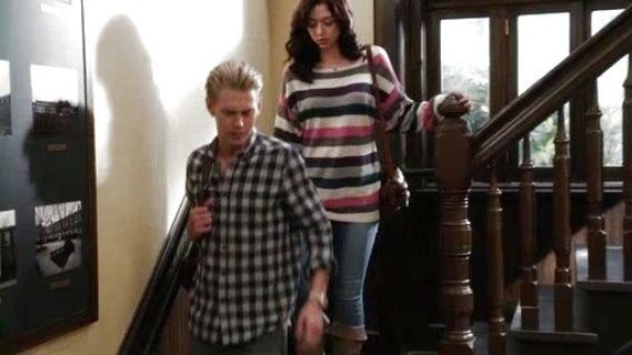 Sebastian Kydd's Navy Grey Gingham Long Sleeve Shirt on The Carrie Diaries