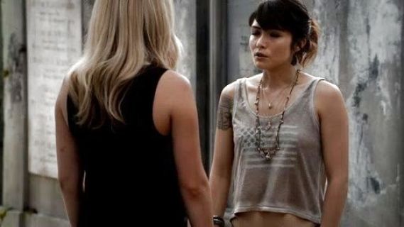Sophie Deveraux's Sleeveless Harper Flag-Print Tank on The Originals