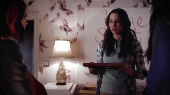 Spencer Hastings's Saxxon® Wool Argyle Cardigan on Pretty Little Liars
