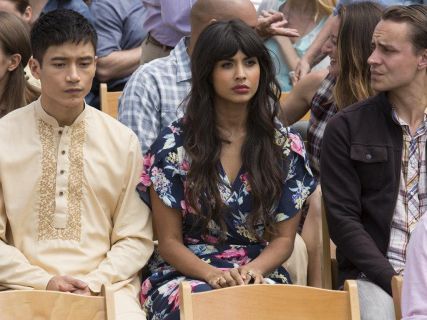 Tahani Al-Jamil's Floral Midi Tea Dress on The Good Place