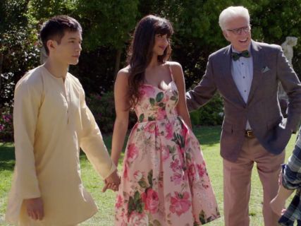 Tahani's Pink Floral Dress on The Good Place