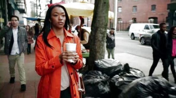 Tamara's Orange belted trench on Once Upon A Time 