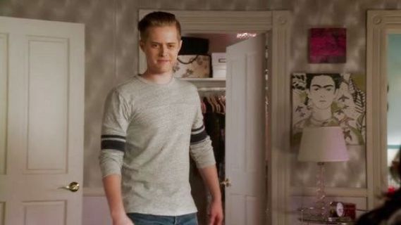 Toby Kennish's Slim football tee in stripe on Switched At Birth