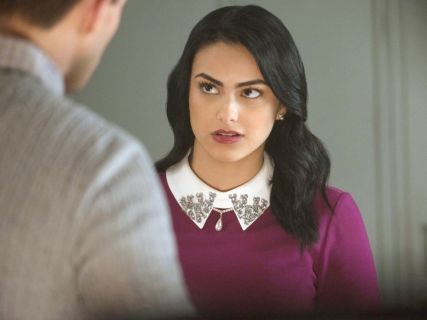 Veronica Lodge's Purple Embellished Collar Dress on Riverdale