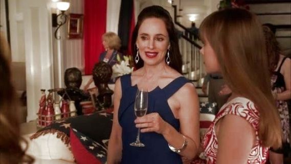 Victoria Grayson's Blue Bronte Stretch Dress on Revenge