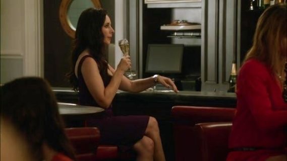 Victoria Grayson's Buckled Power Viscose Sheath Dress on Revenge