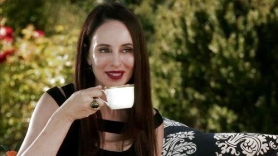 Victoria Grayson's Fitted Cross-Back Dress on Revenge