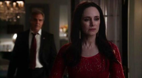 Victoria Grayson's Floral Lace Dress on Revenge