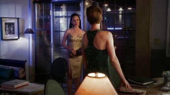 Victoria Grayson's Jacquard Slip Dress on Revenge