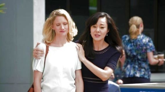 Vivian Adams's Loose V-Neck Slub Top on Mistresses