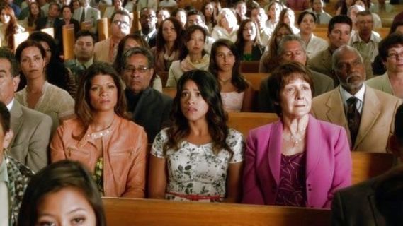Xiomara Villanueva's Evon Perforated Leather Jacket on Jane the Virgin