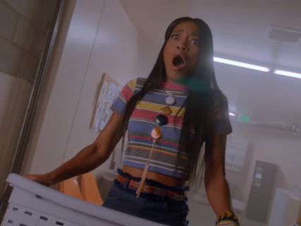 Zayday Williams' Striped Crop Top on Scream Queens