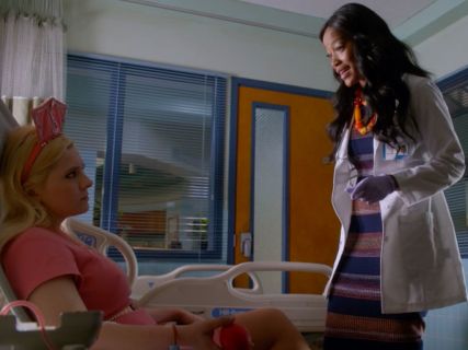 Zayday Williams's Textured Space Dyed Sweater Dress on Scream Queens