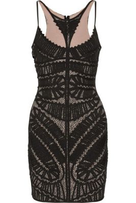 Appliquéd Printed Bandage Dress