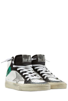 2.12 High-Top Sneakers with Leather