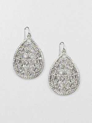 Pavé Openwork Teardrop Earrings