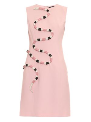 3D-Snake Crepe Dress