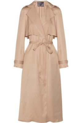 Wrap-front piqué coat