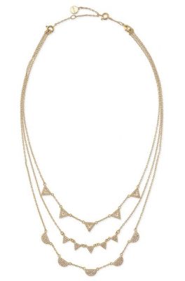 Pavé Chevron Necklace - Gold