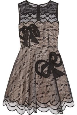 Appliquéd lace and tulle dress