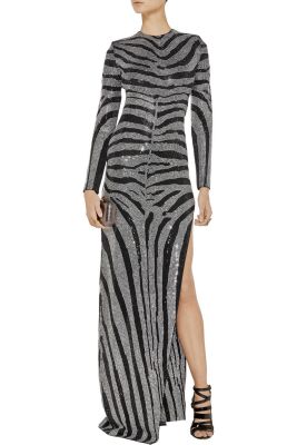 diamanté zebra stripe gown