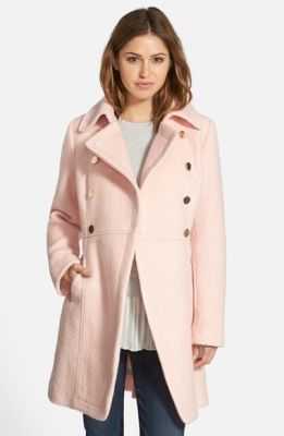 Double Breasted Bouclé Cutaway Coat (Regular & Petite)