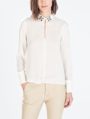 Blouse with Jewel Appliqué