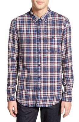 'Abel' Trim Fit Long Sleeve Plaid Sport Shirt