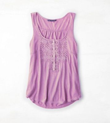 AEO Lace Front Henley Tank