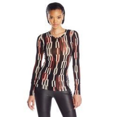 Agda Printed Knit Top, Bright Poppy Combo, X-Small