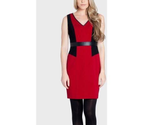 'Alana' V-Neck Colorblock Sheath Dress