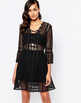 A-Line Lace Up Dress