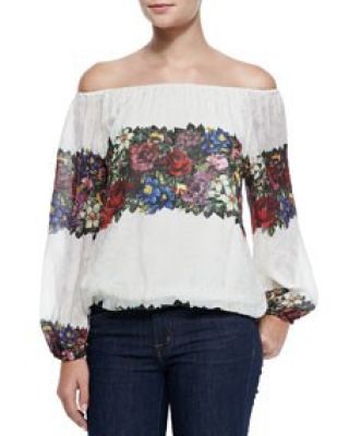 Alta Floral-Print Peasant Top